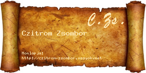 Czitrom Zsombor névjegykártya